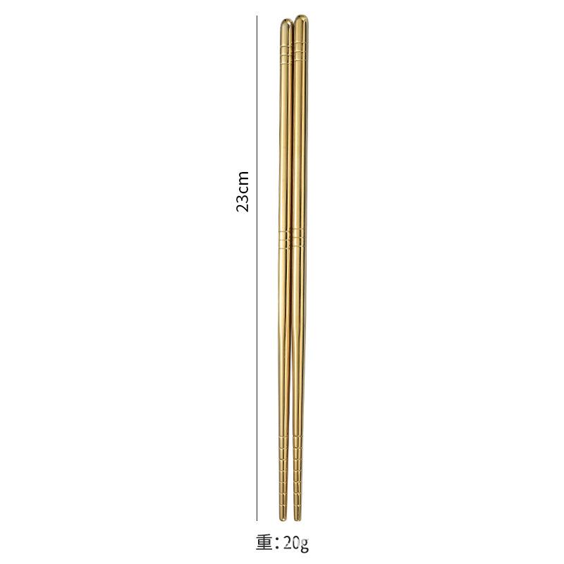 1 pair Stainless Steel Chopsticks Non-Slip Reusable Chinese Chopstick Sushi Noodle Metal Chop Sticks