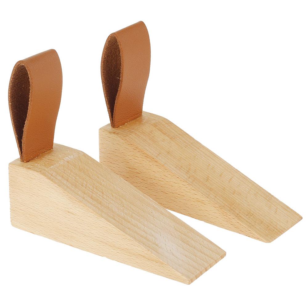 

2 шт. Дверной стопор из цельного дерева, амортизирующий блок, клиновой дверной стопор, дверная ручка, стопор для двери домашнего офиса, противоударный стопор