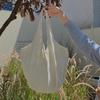 Knitted Handbag with Convenient Structure Solid Color Spacious Beach Bag Exotic Vacation Roomy Tote Bag