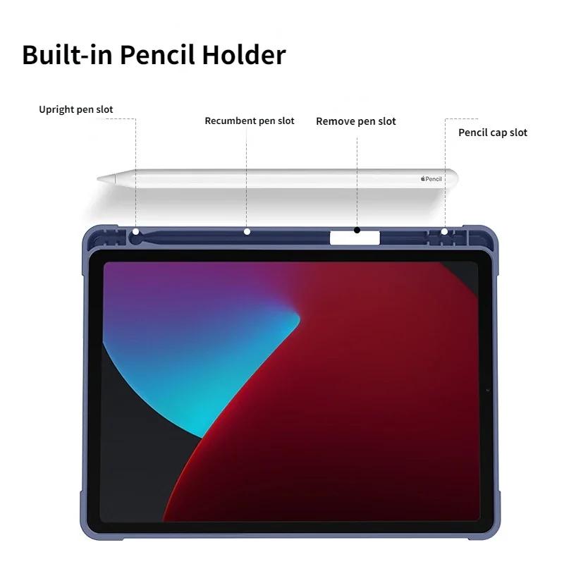 For IPad A19 12th A16 11th 10.2 Pro 11 9.7 Air 11 10.9 10.5 Air 3 Smart Cover with Pencil Holder 10th 9th 8th 7th 6th 5th Fundas
