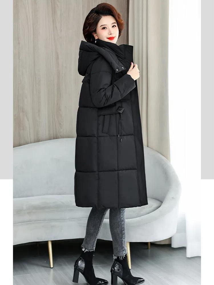 Podzimní a zimní dámské bundy pro ženy středního a staršího věku, dámské bundy slim střihu střední délky, zateplené, větruodolné