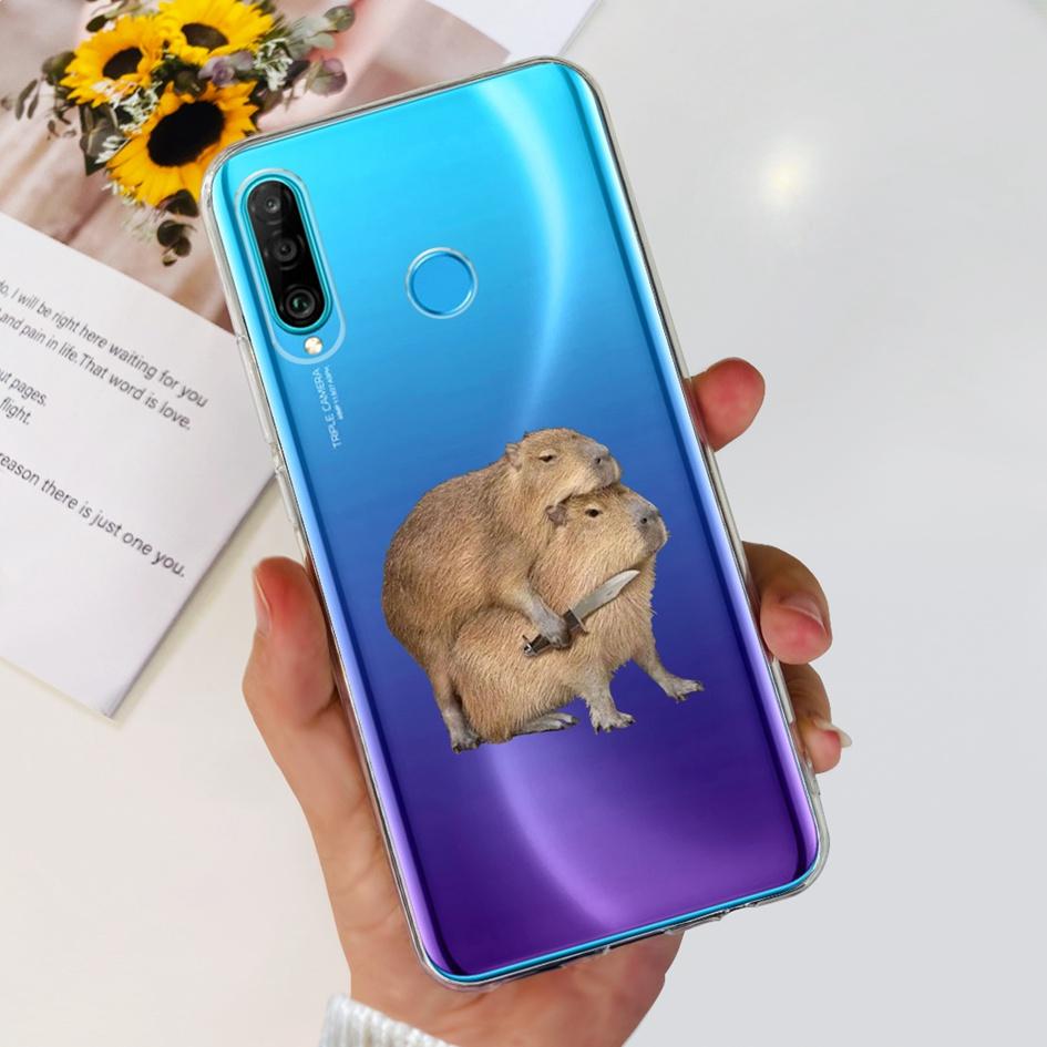 For Huawei P30 Lite Case MAR-LX1M MAR-L21A MAR-LX1A Cute Astronaut Cover Clear Silicone Bumper For Huawei P30 Pro Lite P 30 Capa