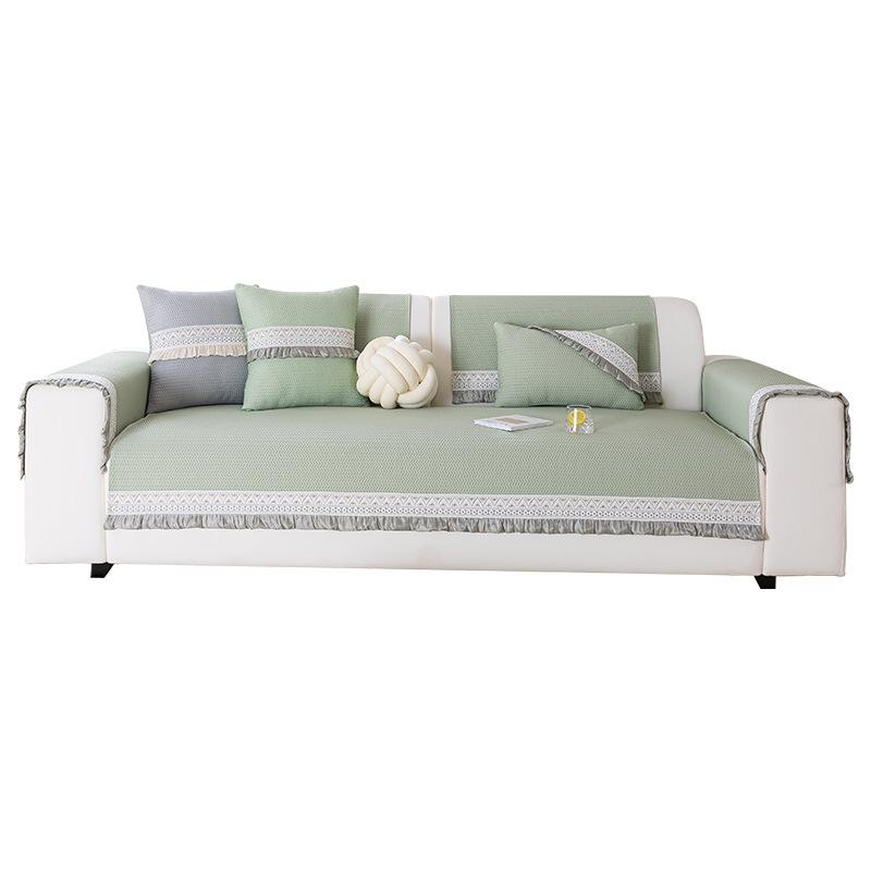 Summer French Cold Bean Sofa Cushion New Cool Feeling Ice Silk High Feeling Summer Non-slip Cover Cloth Towel
