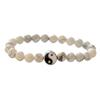 Fashion Classic Round Yin Yang Beads Unisex Bracelet Lovers Couple Jewelry Gift