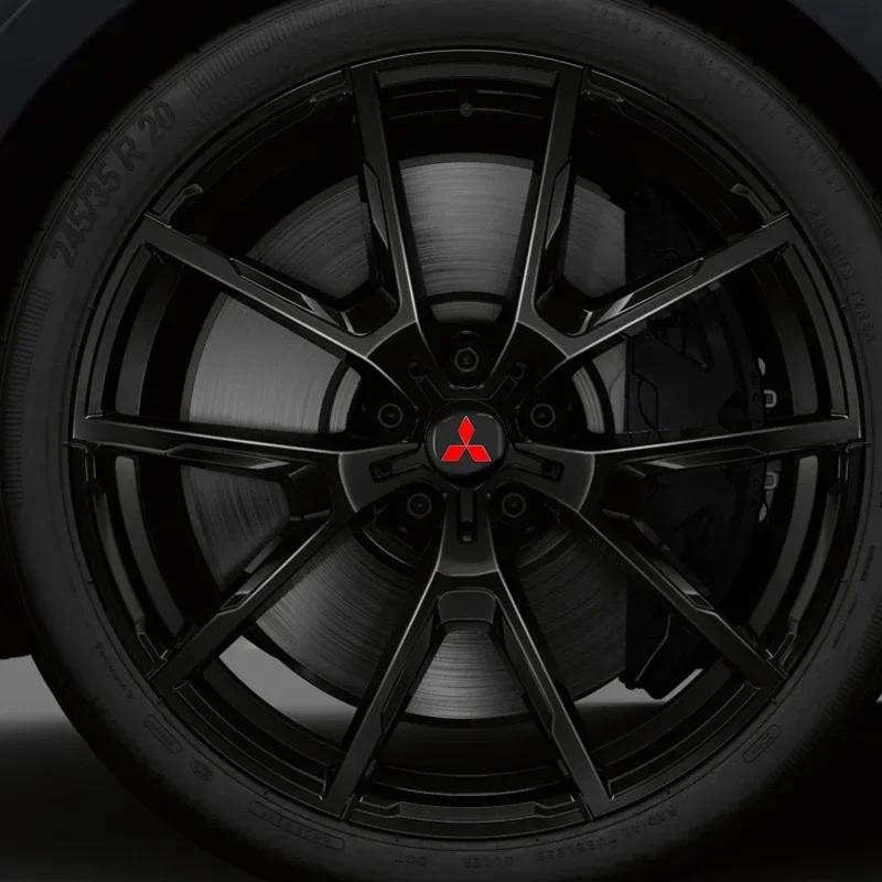 4Pcs 56mm Car Styling Wheel Hub Cap Badge Stickers For Mitsubishi ASX Lancer Mirage Pajero Sport Xpander Attrage Outlander L200