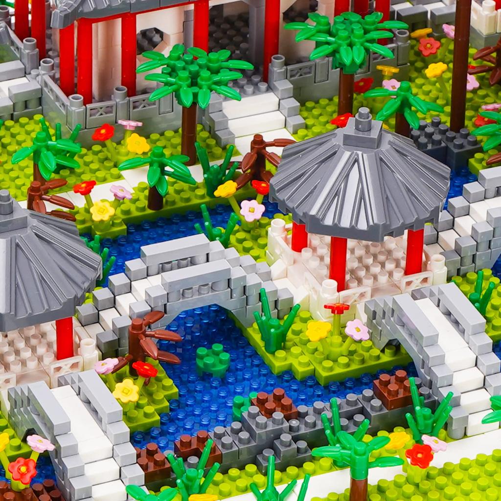 LULUFUN Microblock Suzhou Classical Backyard 3D Suzhou World Heritage Kids and Celebration New Birthday Christmas Gift Garden, Garden, Toy, Puzzle,