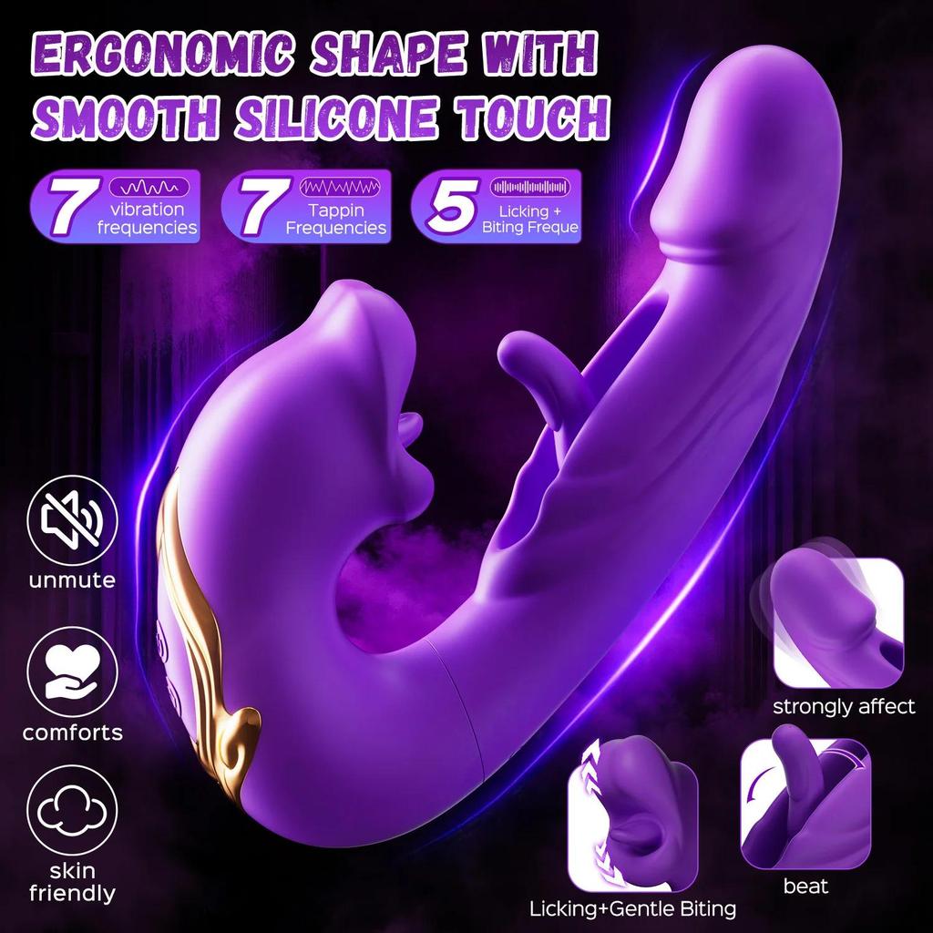 Vibratoare punct G cu stimulare a clitorisului pentru femei cu 5 linge de limbă 7 moduri de vibrație 7 moduri de mișcare vibrator vibrator sex pentru femei