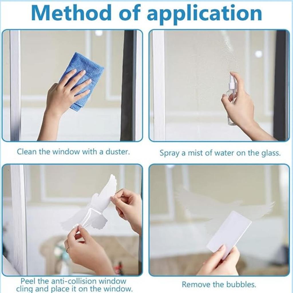 Okenní přilby s motivem listů: Ekologická prevence srážek s ptáky díky statické adhezi