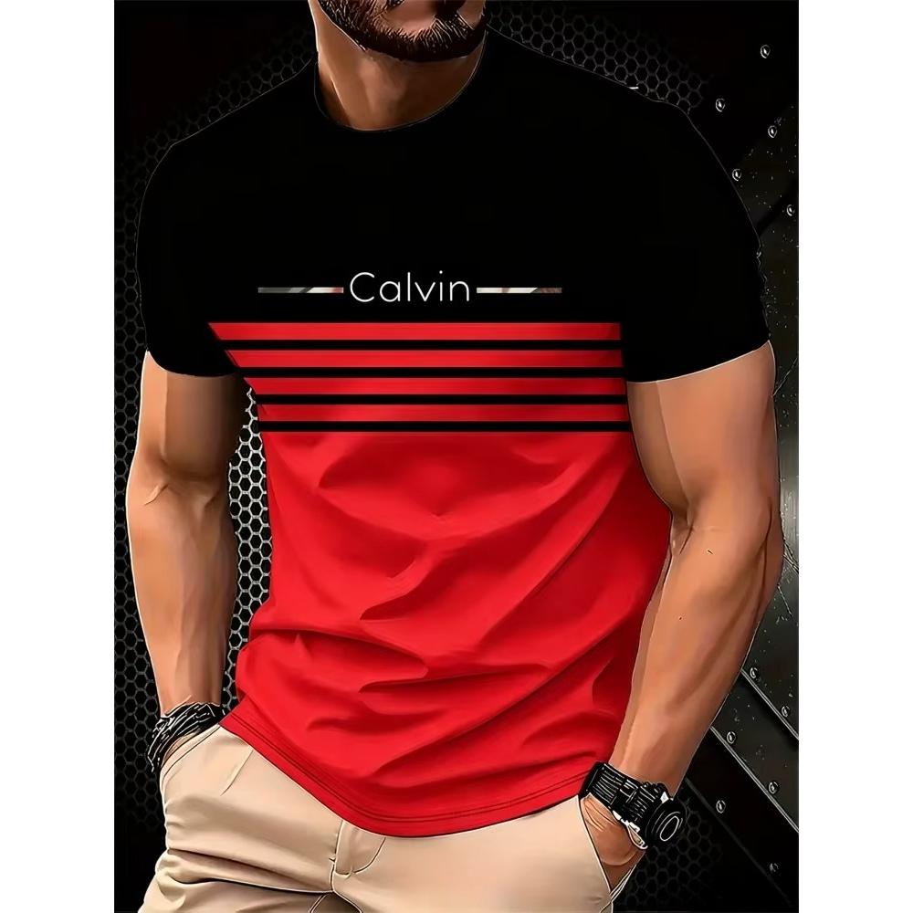 Daily Breathable Men's Striped Top Short Sleeve Fashion Loose T-Shirts Men’s