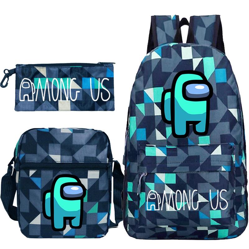 Game Merchandise Printed Schoolbag Three-Piece Backpack Set