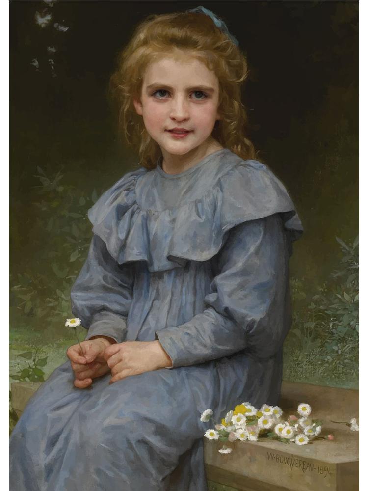 

Художник William Bouguereau Класичний твір мистецтва Плакат Полотно Картина олією Жіноча фігура Настінне мистецтво для прикраси будинку у вітальні 21x30cm No Frame