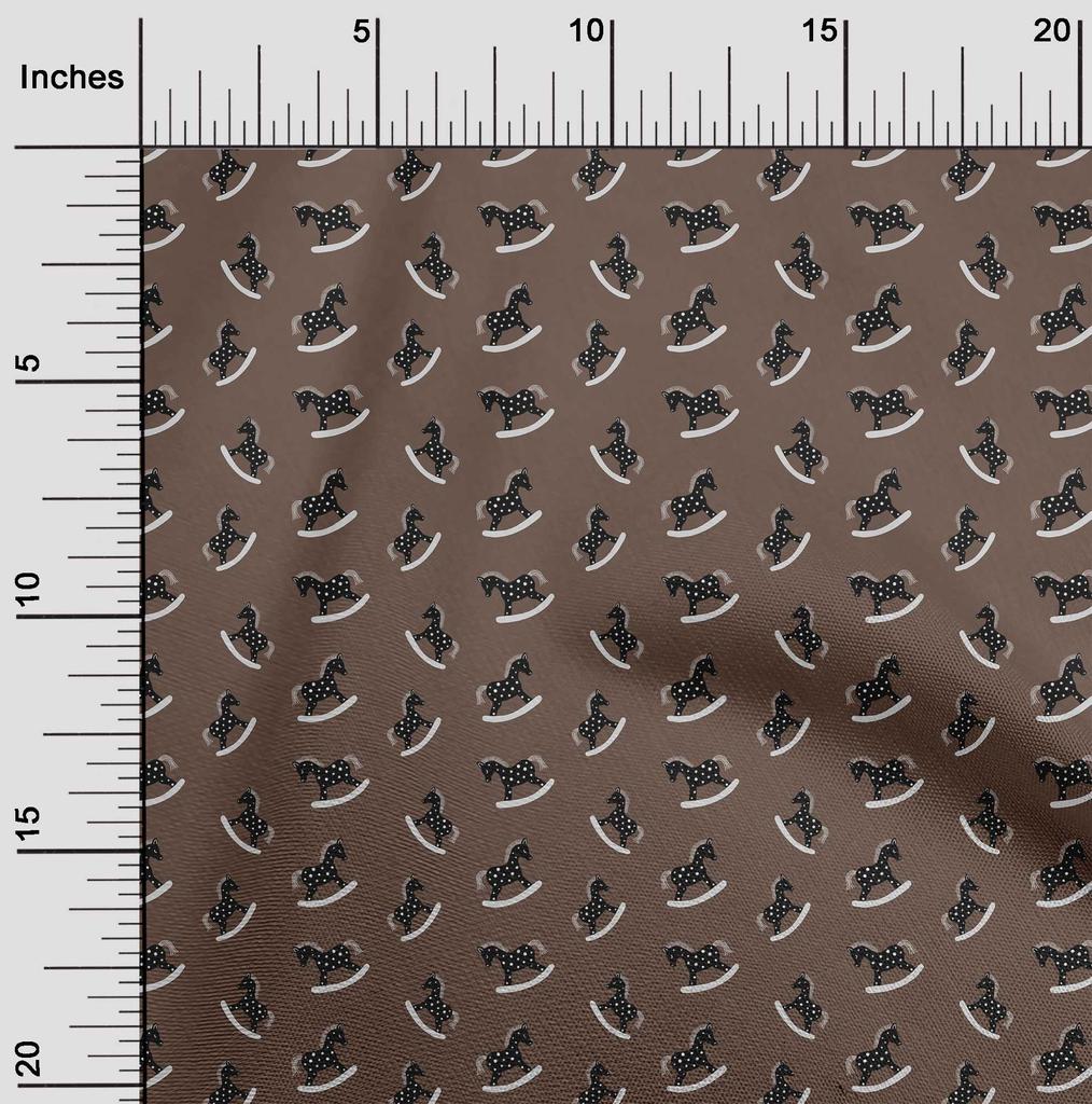 oneOone Cotton Flex Brown Fabric Kids Toy House Diy Clothing Quilting Fabric Print Fabric By Yard 40 Inch