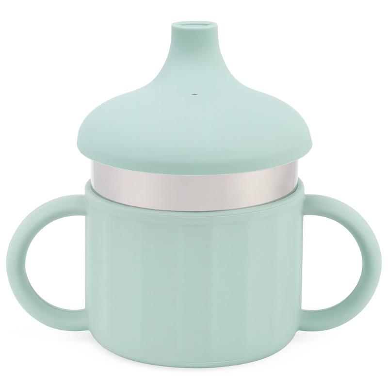 6-Month-Old Baby Anti-Choke Duckbill Cup Feeding Bottle Baby Straw Drinking Water Anti-Choke Stainless Steel Children's Water Cup