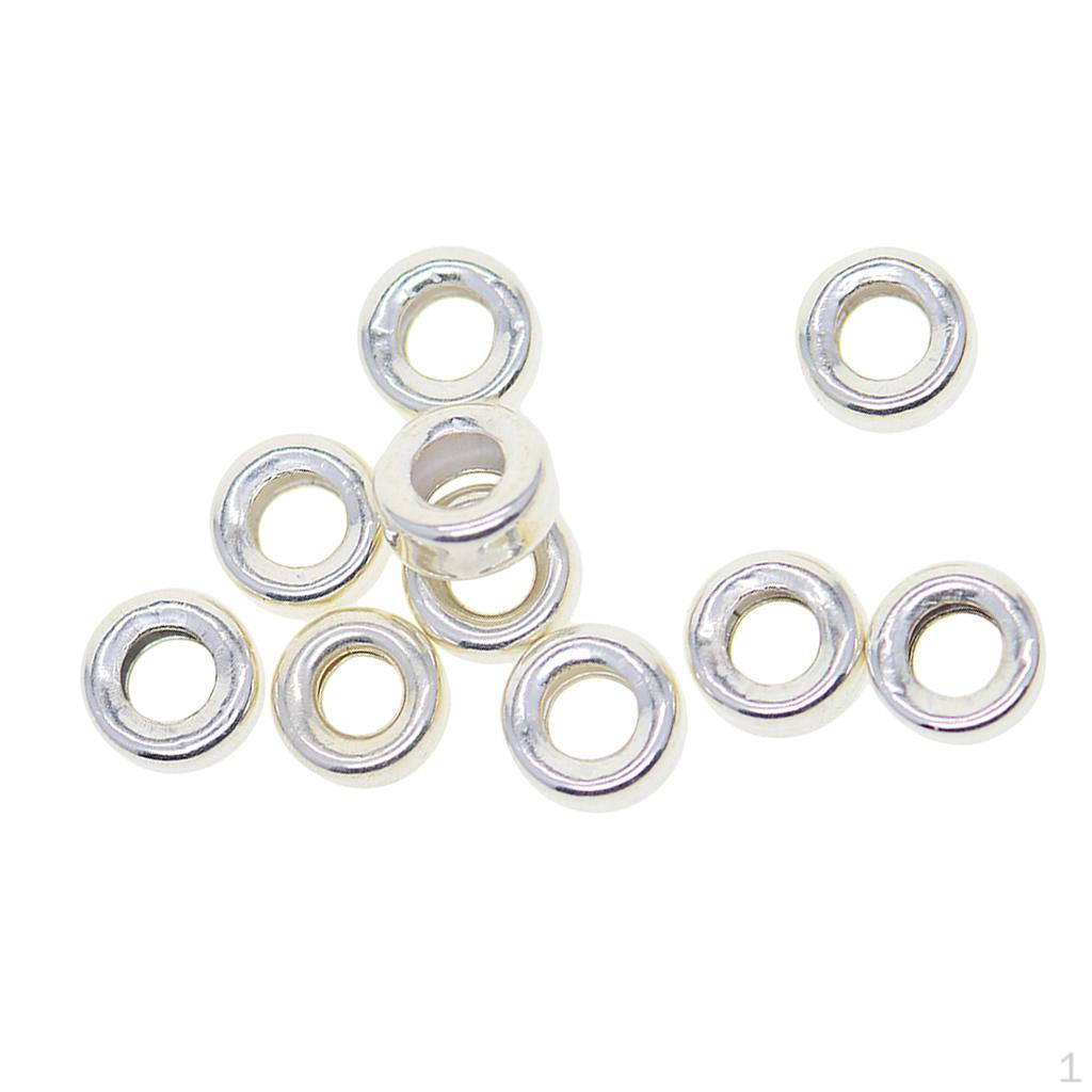 

10 штук стерлингового серебра, металлические круглые бусины-разделители, подвески