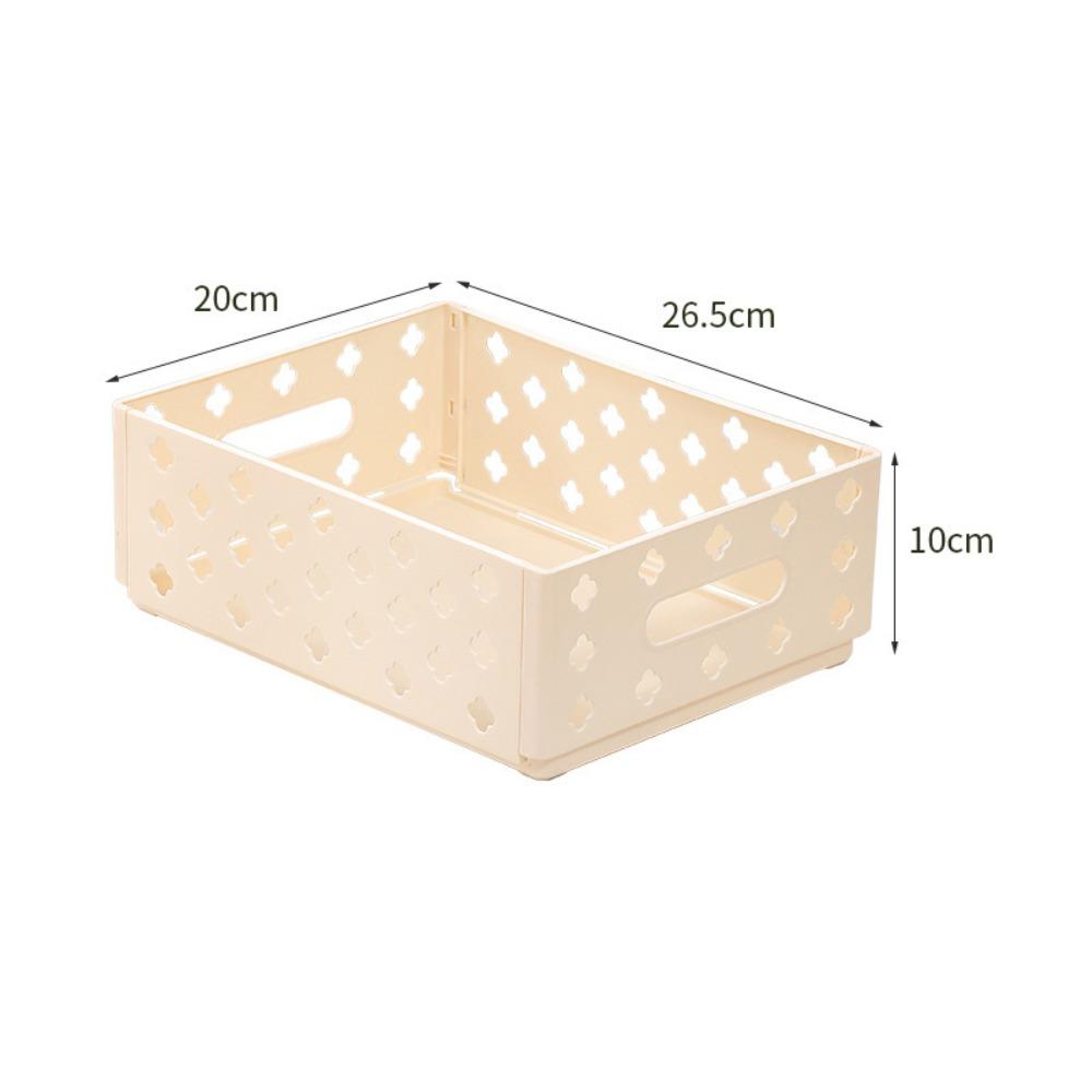 Kitchen Storage Basket Folding Storage Box Large Capacity Space Saving Desktop Dressing Storage Container Hollowout Ins