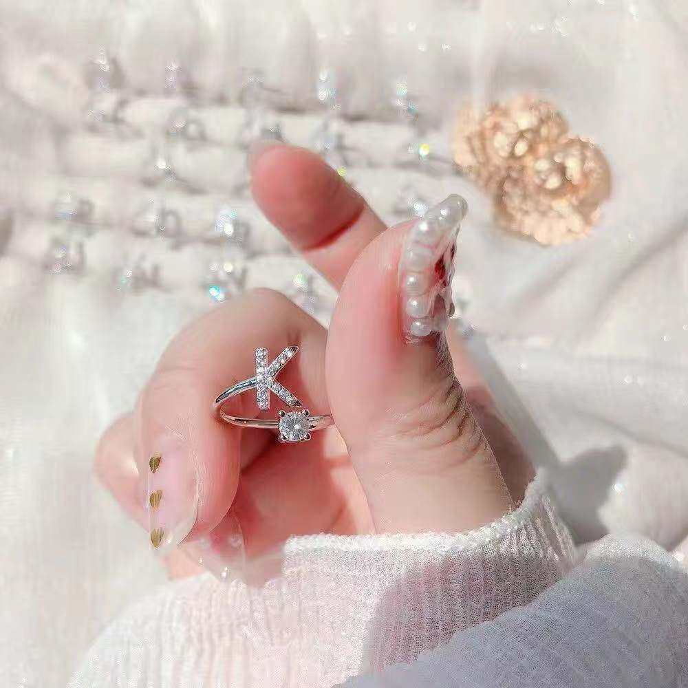 Adjustable Alphabet Rings: Trendy Japanese & Korean Student Accessories