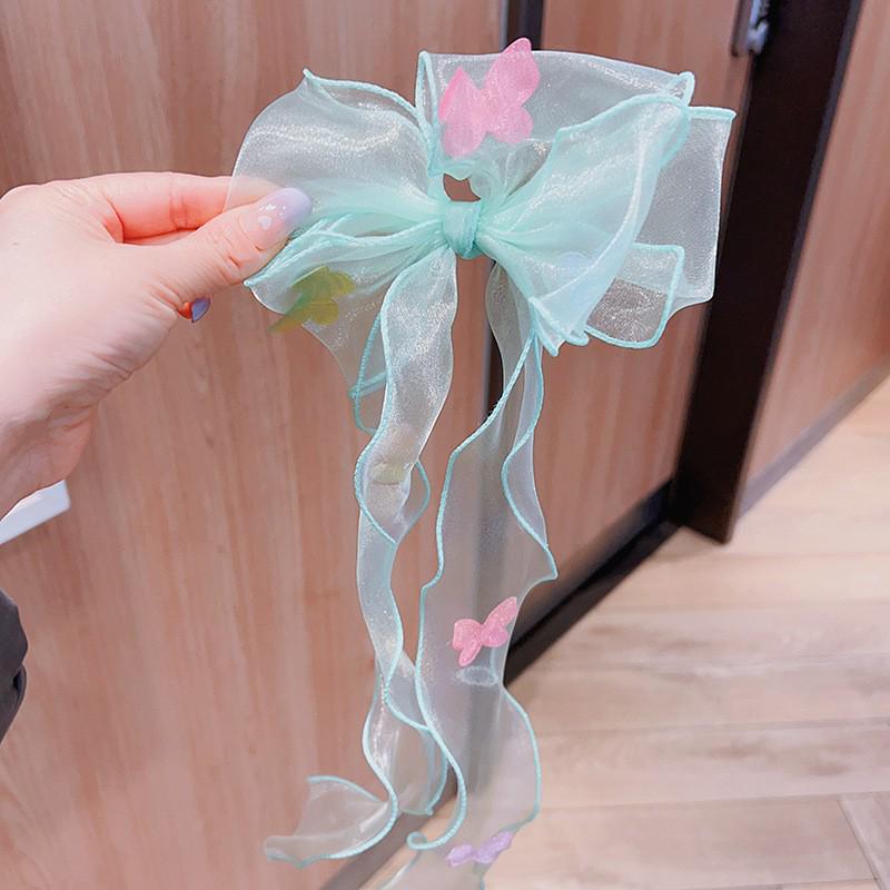 Gradient Silk Yarn Bow Butterfly Hairpin for Kids – Fairytale Style