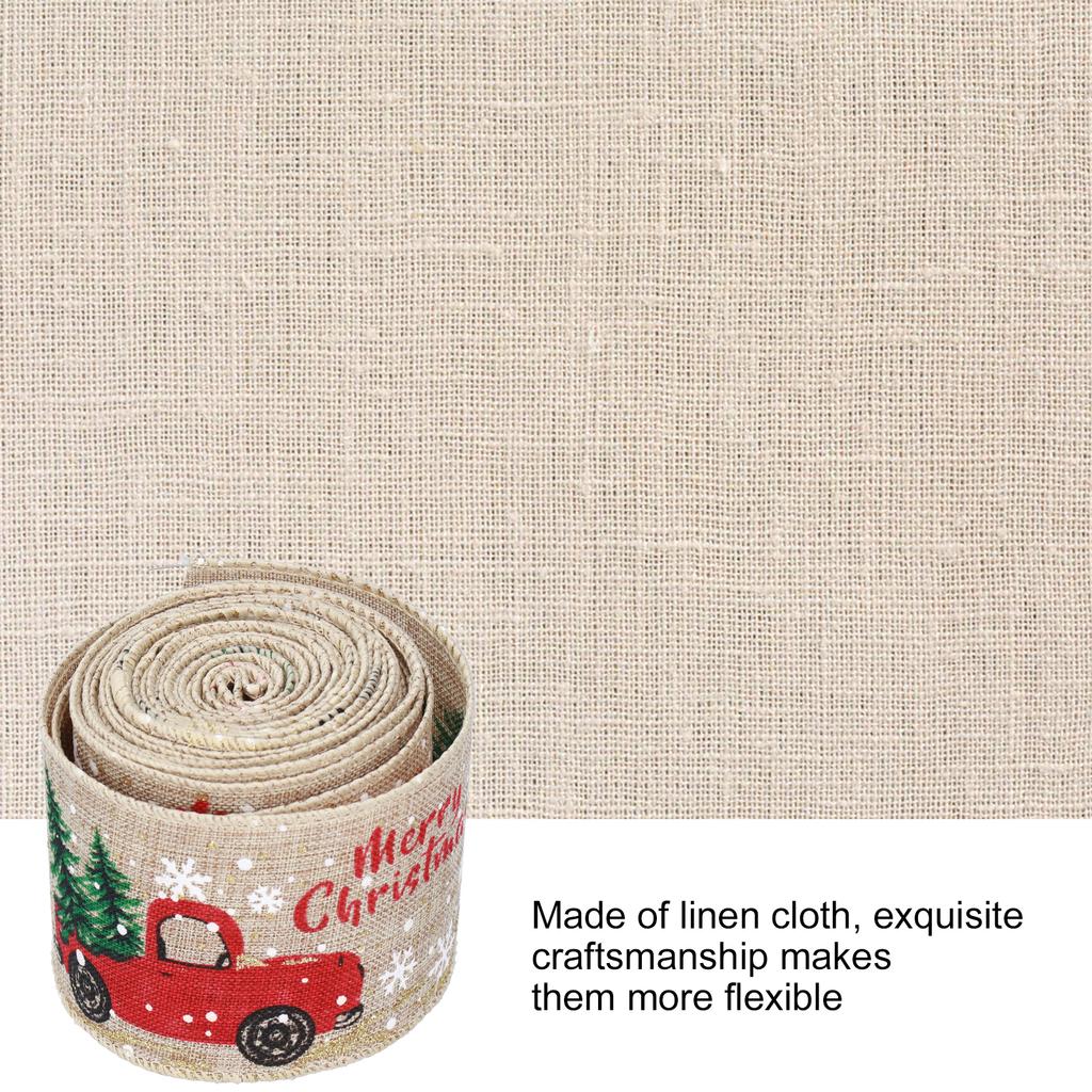 6 Yards Christmas Ribbon Cute Patterns Attractive Design 2 Colors Beautiful Practical   Wrapping Ribbon for Decoration