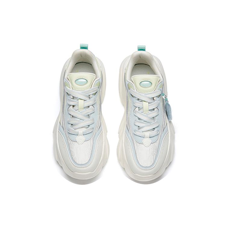 New Anta Claw Cushioning Anti Slip And Wear Resistant Low Top Chunky Sneakers Women's White Green Blue 922048894-13