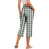 Pantaloni Capri da Donna per il Recupero Post-Chirurgico con Apertura Laterale, Vita Elastica, Leggeri, Comodi, Vestibilità Larga, Fantasia a Quadri