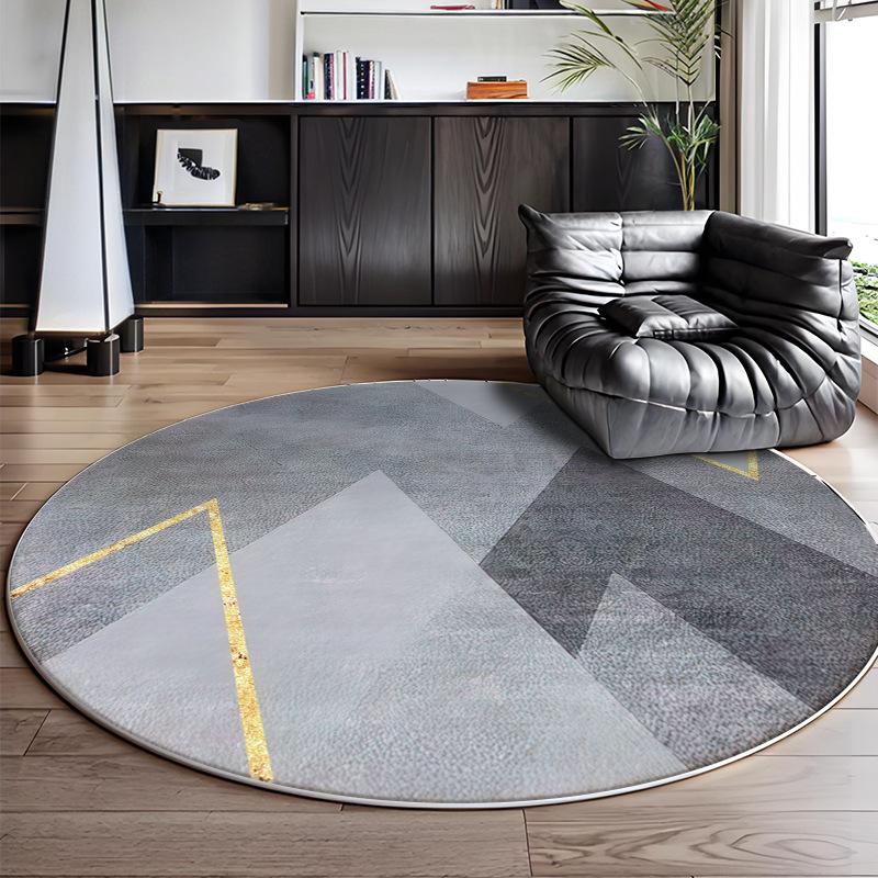 Modern Geometric Circular Carpet Luxury Office Chair Floor Mat for Spacious Living Room Sofa Carpet Home Decoration