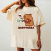 Capybara T-Shirt Damen Anime Bunt 80er Bequem Grafik-T-Shirt Bequem 2000er Psychedelische Ästhetik Popkultur Anime