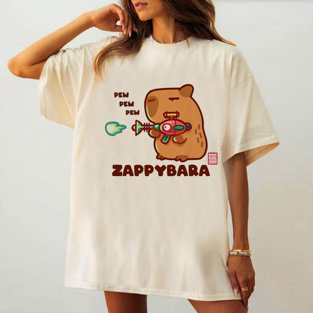 

Capybara tshirt Women anime Colorful 80s Comfortable Graphic tshirt Comfortable 2000s Psychedelic aesthetic Pop Culture anime S