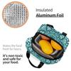 Cyan Boho Mandala Floral Print Lunch Bags Insulated Bento Box Lunch Tote Leakproof Picnic Bags Thermal Bag for Woman Girl School