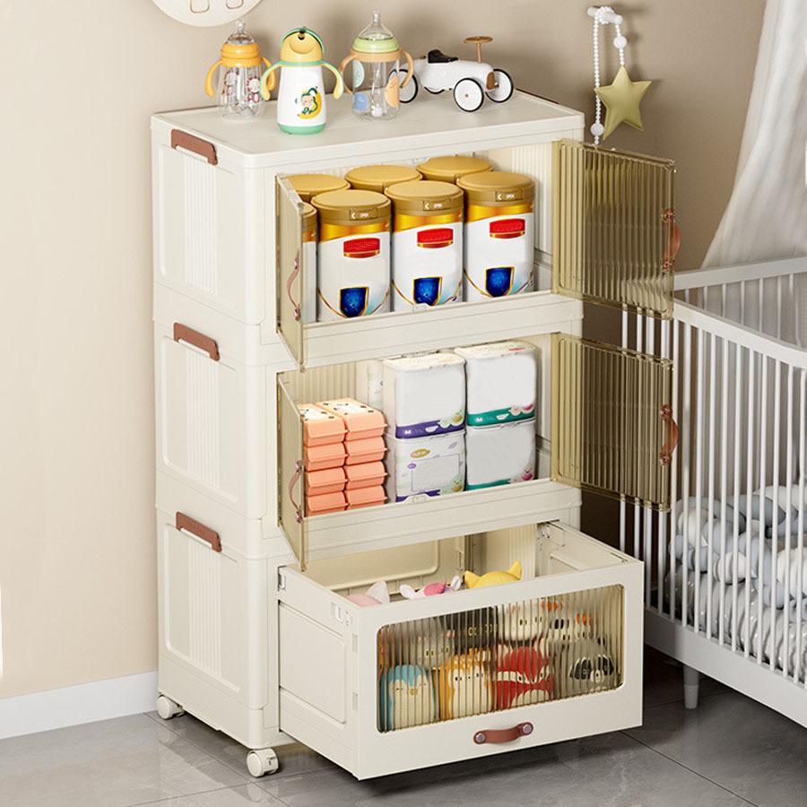 Foldable Storage Cabinet with Drawers