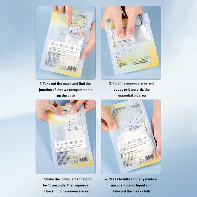MERCILEN Wasser und Öl Double Lock Straffendes Schönheitsmasken-Set, 5-teilig, feuchtigkeitsspendende, aufhellende Anti-Falten-Ölmaske