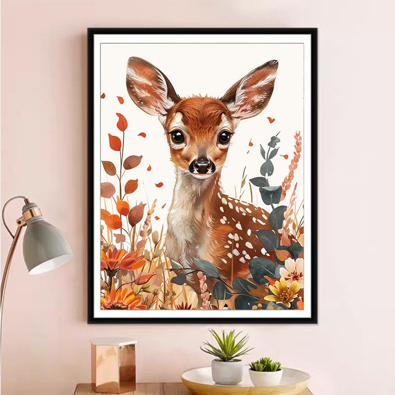 5d DIY Diamond Painting Cross Stitch Animal Sika Deer Diamond Embroidery Mosaic Full Round Drill Home Decor