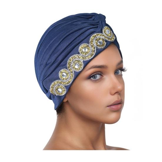 Women Headscarf Elastic Head Circumference Twisted Design Turban Hat