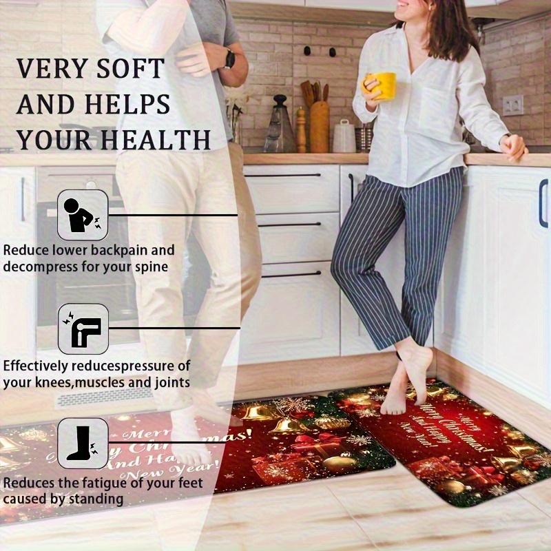 1 Stück Weihnachtssegen Muster Fußmatte Modern Küche Polyester Teppich Rutschfest Bunt Innen Teppich, Für Zuhause Badezimmer Schlafzimmer Wohnzimmer Deko