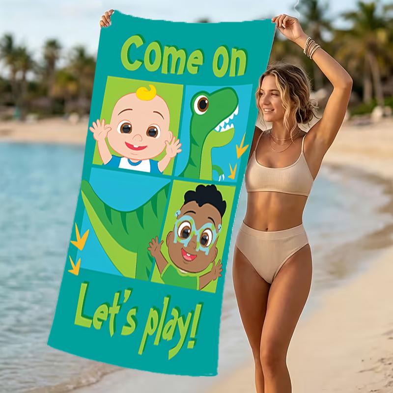 Beach Towel with Jay Franco Cocomelon Pattern - soft,absorbent,machine washable Lightweight&Modern,swimming,Travel Essentials