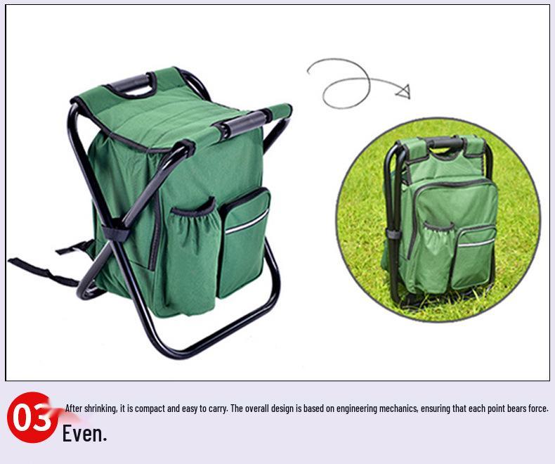 Sturdy Outdoor Folding Chair with Insulated Ice Pack - Comfortable for Camping, Barbecue & Fishing