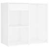 LED Makeup Table with 2 Cabinets White Wood Based Material