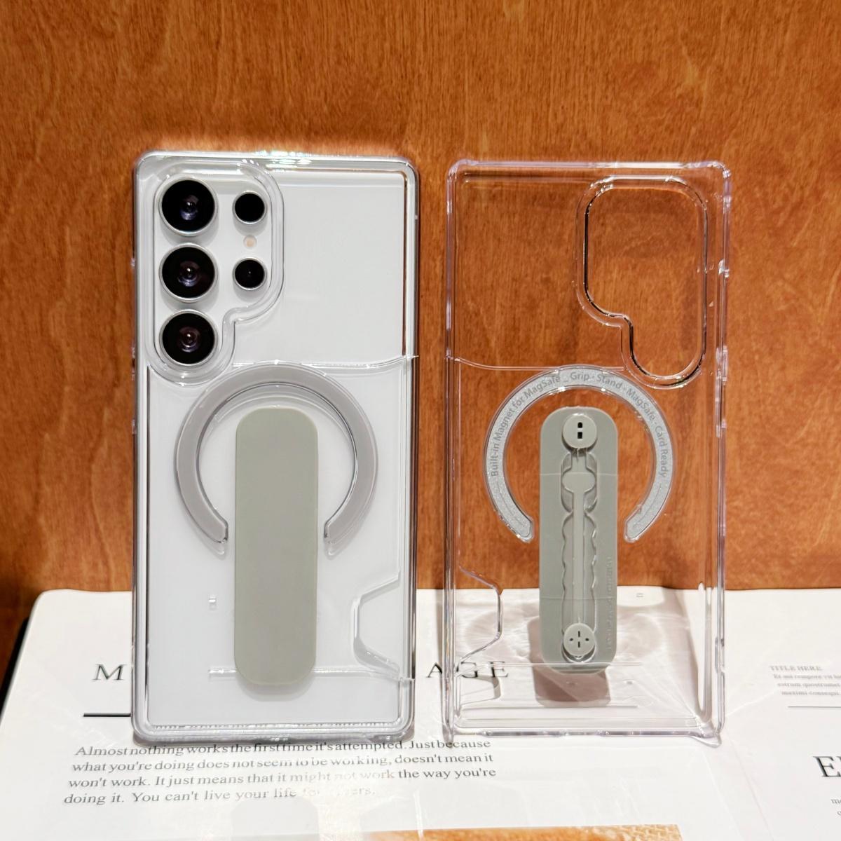 

Clear PC Card Holder Bracket For Magsafe Magnetic Phone Case For Samsung S26 S25 S24 Plus Ultra Full Bumper NonSlip Cover Galaxy S26 Ultra