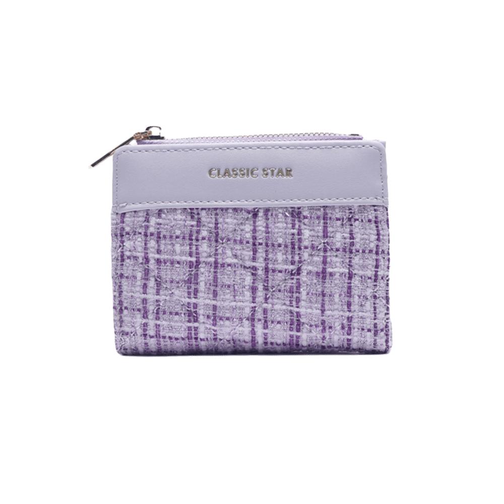 

Elegant Women Short Wallet Ultra Thin Minimalist Coin Purse Casual PU Leather Card Holder Women фиолетовый