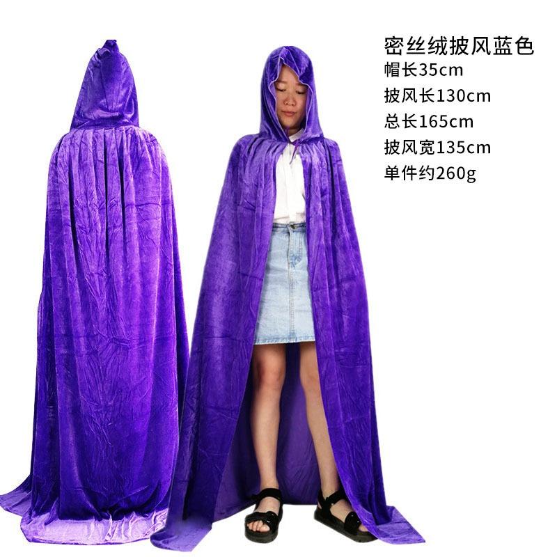 Halloween Cape Costume Party Costume Props Kids Adult Cape Black Velvet Reaper Ball