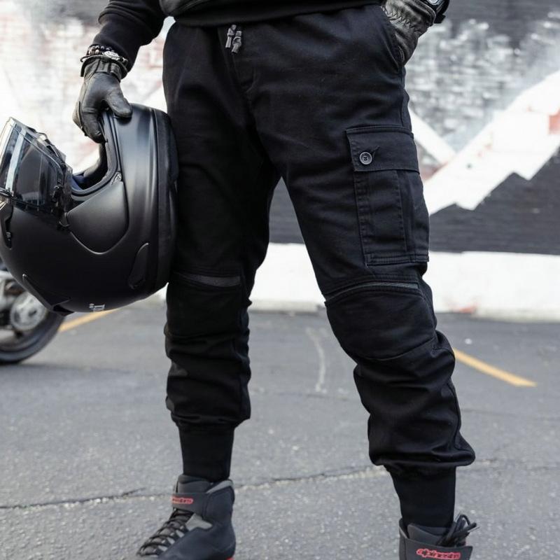Motorcycle riding pants casual locomotive Kevlar drop-proof windproof jeans threaded pants leg bundle knight pants men