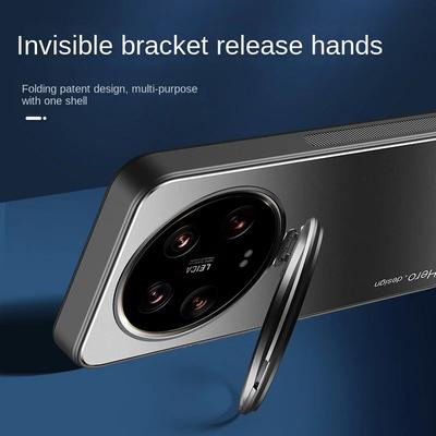 Xiaomi 14 Ultra için 14ultra Metal Lens Kamera Tutucu Kapak Xiaomi Mi14ultra 14 Pro 13T 13 T İnce Darbeye Dayanıklı Mat Koruma Kickstand Telefon Kılıfı