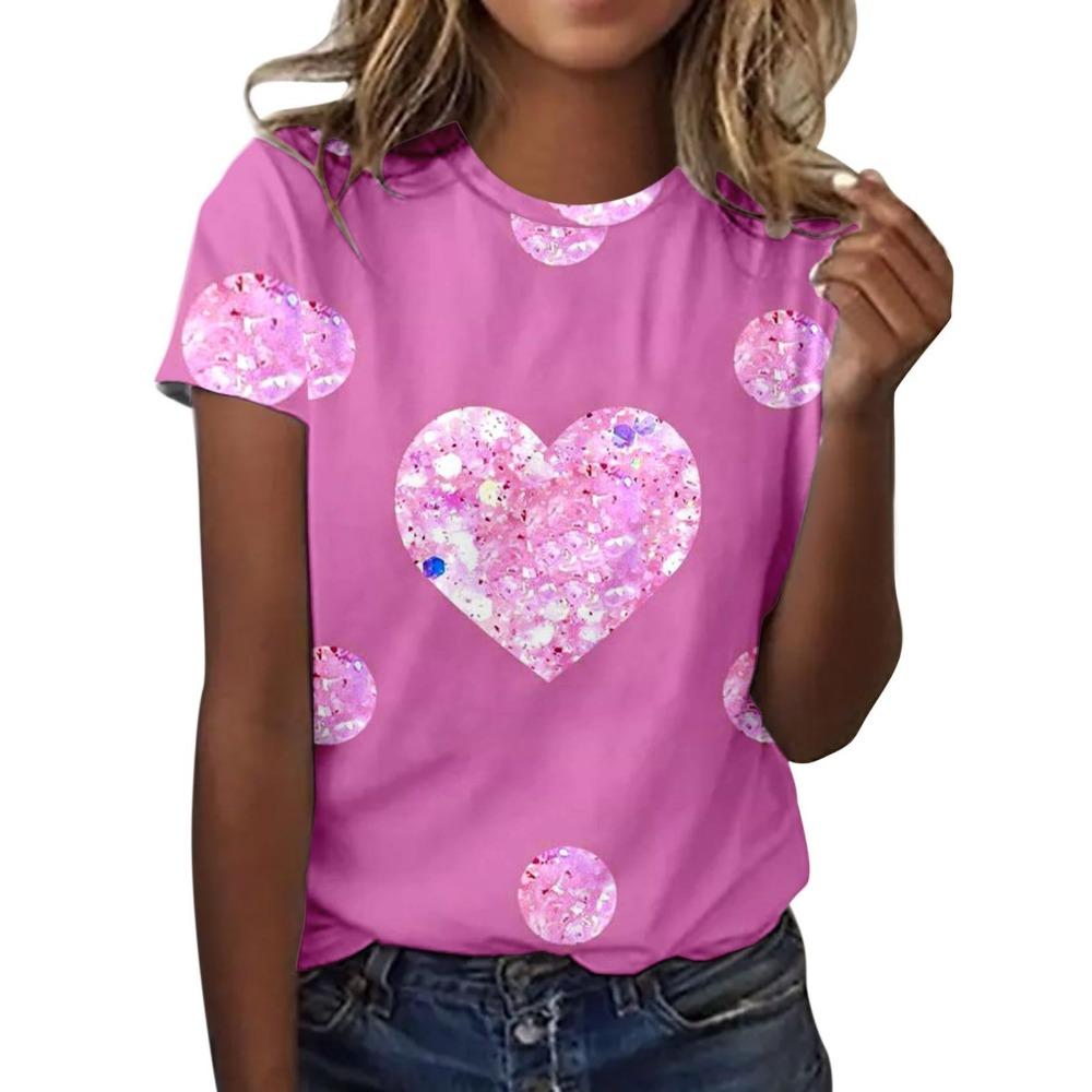 3D Printed Women's Casual Round Neck Short Sleeved T-shirt