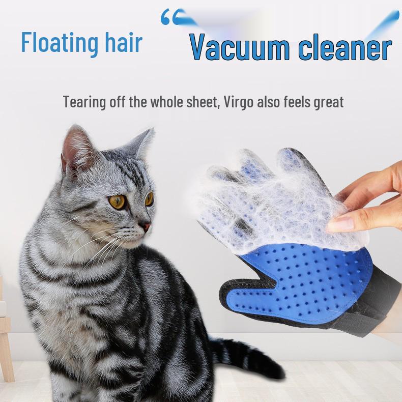 Pet Grooming Gloves & Comb for Cats and Dogs - Shedding & Bath Tool