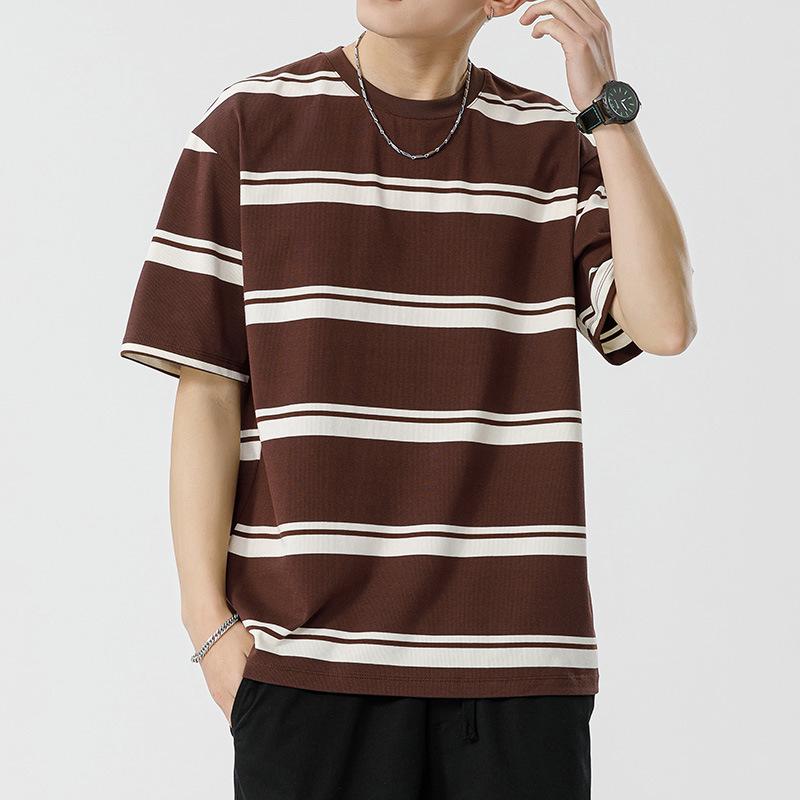 Kunhai Pengyun Men's Casual Sailor Striped Short Sleeve T-shirt