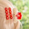Colorful Acetic Acid Shark Clip Rhinestone Back Head Hair Grab Cute Sakura Barrettes  Girls
