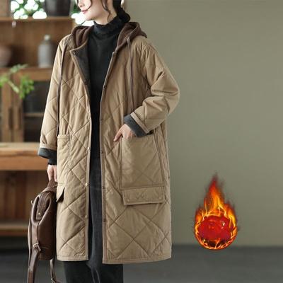 Winter Fashion Large Size Hooded Cotton Coats Women's Thickened Long Parkas Jackets Windbreakers