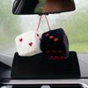 Auto Unverwechselbarer Stil Fuzzy Dice Retro Quadrat Plüsch Hängender Spiegel Fuzzy Dice Kinderspielzeug Ornament Für Auto-Innenausstattung