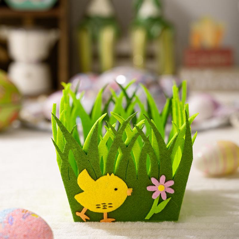 Easter Egg Basket Colorful Kids Easter Basket Felt Gift Bag 3d Easter Tote Bag For Kids Party