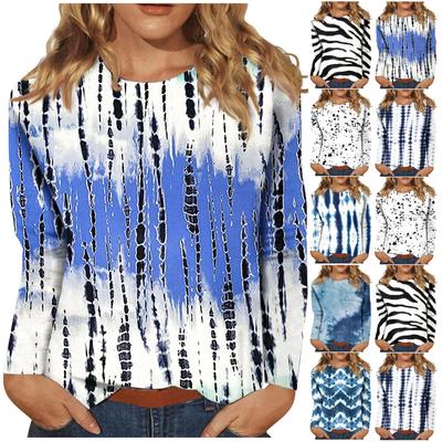 Langarmshirts für Damen, niedlicher Aufdruck, Grafik-T-Shirts, Blusen, lässig, Übergröße, Basic-Tops, Pullover
