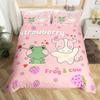 Lovely Baby Elephant Flowers Duvet Cover Set Cute Cartoon Animals Bedding Set Giraffe Quilt Cover Twin Full For Girls Boys Gift
